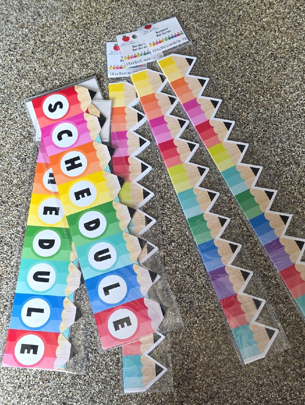 Colorful Rainbow 'Schedule' Pencil Banner - Home Party Supplies